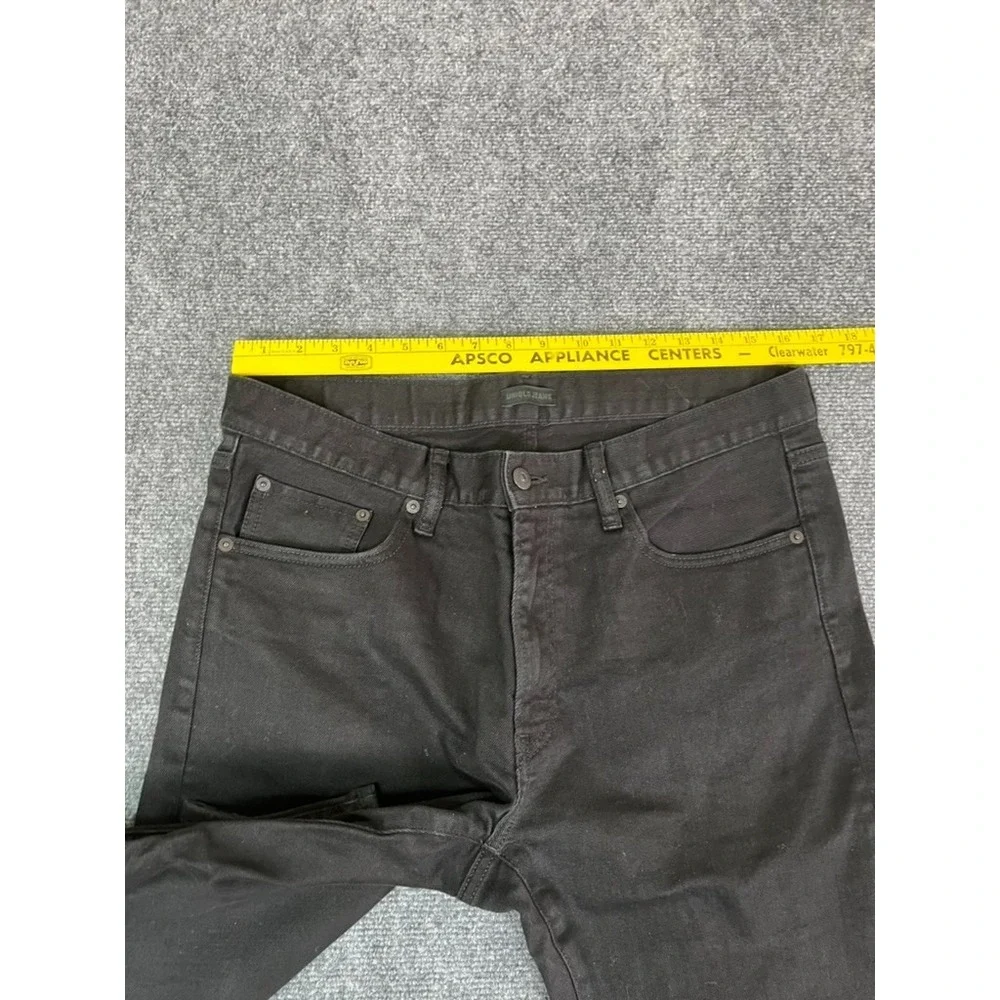 Uniqlo Jeans Mens Black Slim Fit ‎ Salvage Straight Leg Denim No Size Tag 34x32